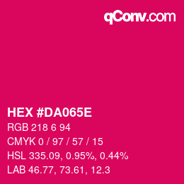 Color code: HEX #DA065E | qconv.com