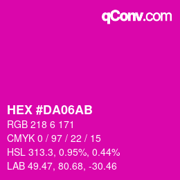 颜色代码: HEX #DA06AB | qconv.com