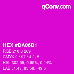 颜色代码: HEX #DA06D1 | qconv.com