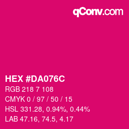 Color code: HEX #DA076C | qconv.com