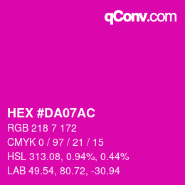 颜色代码: HEX #DA07AC | qconv.com