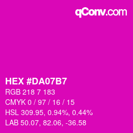 颜色代码: HEX #DA07B7 | qconv.com