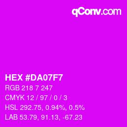 Color code: HEX #DA07F7 | qconv.com