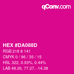 Color code: HEX #DA088D | qconv.com