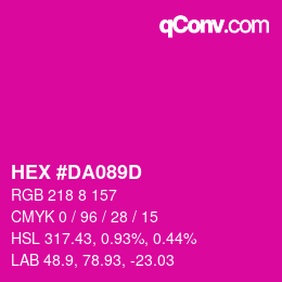颜色代码: HEX #DA089D | qconv.com