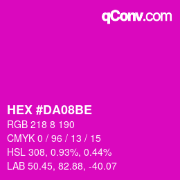 Color code: HEX #DA08BE | qconv.com