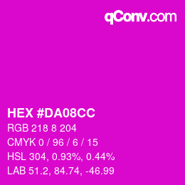 Color code: HEX #DA08CC | qconv.com