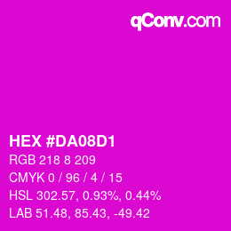 Color code: HEX #DA08D1 | qconv.com