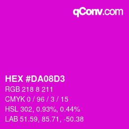 Color code: HEX #DA08D3 | qconv.com