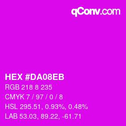 Color code: HEX #DA08EB | qconv.com