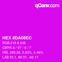 Color code: HEX #DA08EC | qconv.com