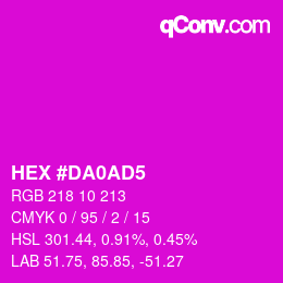 Color code: HEX #DA0AD5 | qconv.com