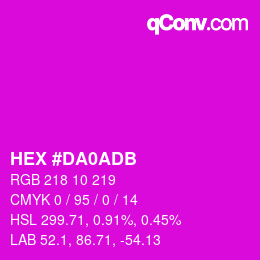 カラーコード: HEX #DA0ADB | qconv.com