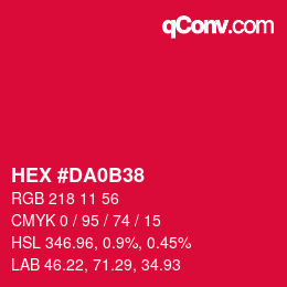 颜色代码: HEX #DA0B38 | qconv.com