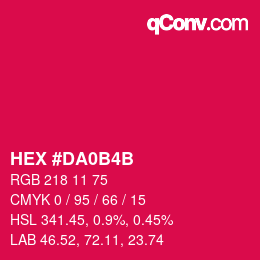 Code couleur: HEX #DA0B4B | qconv.com