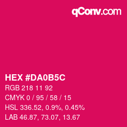 Color code: HEX #DA0B5C | qconv.com