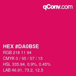 Code couleur: HEX #DA0B5E | qconv.com