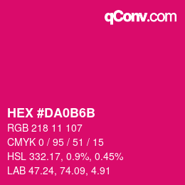 Color code: HEX #DA0B6B | qconv.com