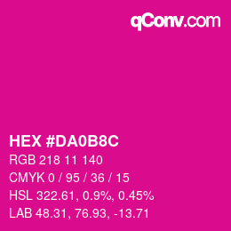 Color code: HEX #DA0B8C | qconv.com