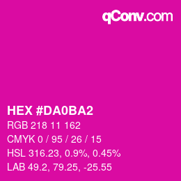 Código de color: HEX #DA0BA2 | qconv.com