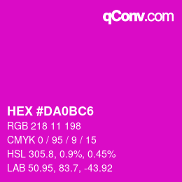 Color code: HEX #DA0BC6 | qconv.com