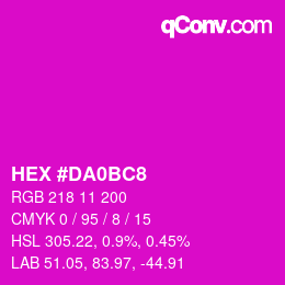 カラーコード: HEX #DA0BC8 | qconv.com