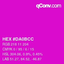 Color code: HEX #DA0BCC | qconv.com