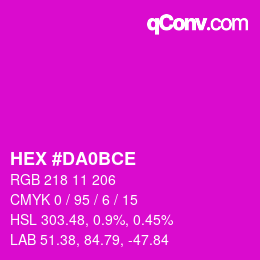 Color code: HEX #DA0BCE | qconv.com