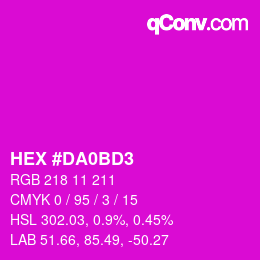 Color code: HEX #DA0BD3 | qconv.com