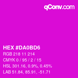 Color code: HEX #DA0BD6 | qconv.com