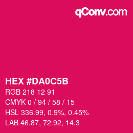 Color code: HEX #DA0C5B | qconv.com