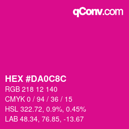 Color code: HEX #DA0C8C | qconv.com