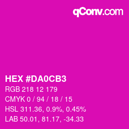 Color code: HEX #DA0CB3 | qconv.com