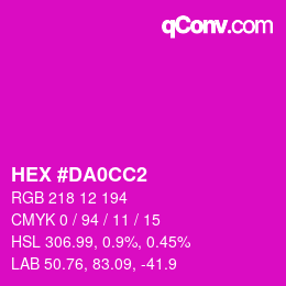 カラーコード: HEX #DA0CC2 | qconv.com