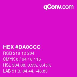 カラーコード: HEX #DA0CCC | qconv.com