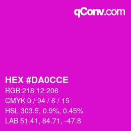 Color code: HEX #DA0CCE | qconv.com