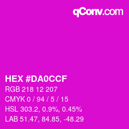 Color code: HEX #DA0CCF | qconv.com
