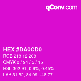 カラーコード: HEX #DA0CD0 | qconv.com