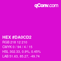 Color code: HEX #DA0CD2 | qconv.com