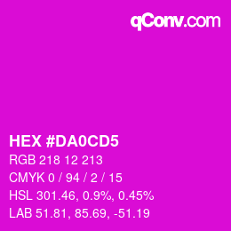 カラーコード: HEX #DA0CD5 | qconv.com