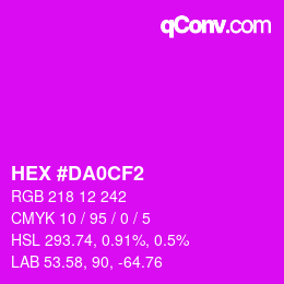 Color code: HEX #DA0CF2 | qconv.com