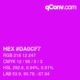 Color code: HEX #DA0CF7 | qconv.com