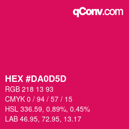 颜色代码: HEX #DA0D5D | qconv.com