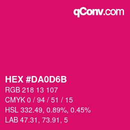 颜色代码: HEX #DA0D6B | qconv.com