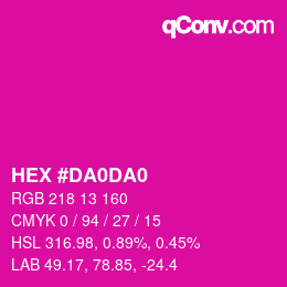 颜色代码: HEX #DA0DA0 | qconv.com