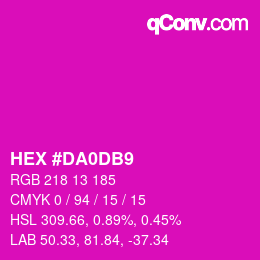 颜色代码: HEX #DA0DB9 | qconv.com