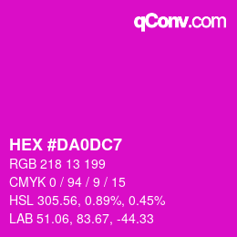 颜色代码: HEX #DA0DC7 | qconv.com