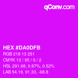 カラーコード: HEX #DA0DFB | qconv.com