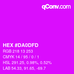 颜色代码: HEX #DA0DFD | qconv.com