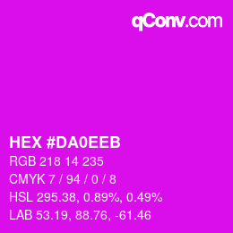 颜色代码: HEX #DA0EEB | qconv.com